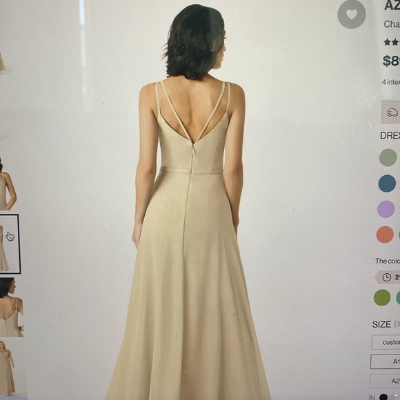 Azazie Janine Dress Champagne A12 - Picture 2 of 5